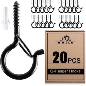 Black Q-Hanger Hooks - 20 Pack